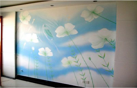 安康画墙绘怎么画好白云的蓬松感？