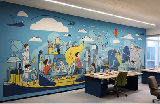 安康办公室墙绘的特点。