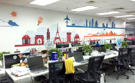 安康教你设计办公室墙绘的方法。